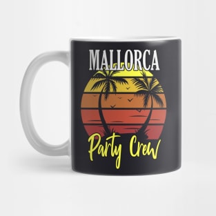 Mallorca Party Crew Retro Style Saying Mug